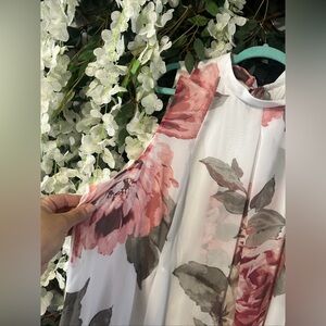 Signature by Robbie Bee Floral Mini Dress - Pink and White